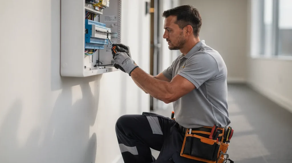 The process starts with the homeowner providing the model number and describing the issue before
