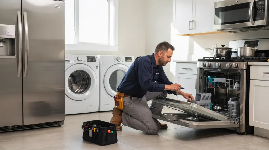 The company repairs washers, dryers, refrigerators, ovens, dishwashers, and dryer vents throughout North Texas.; Homeowners