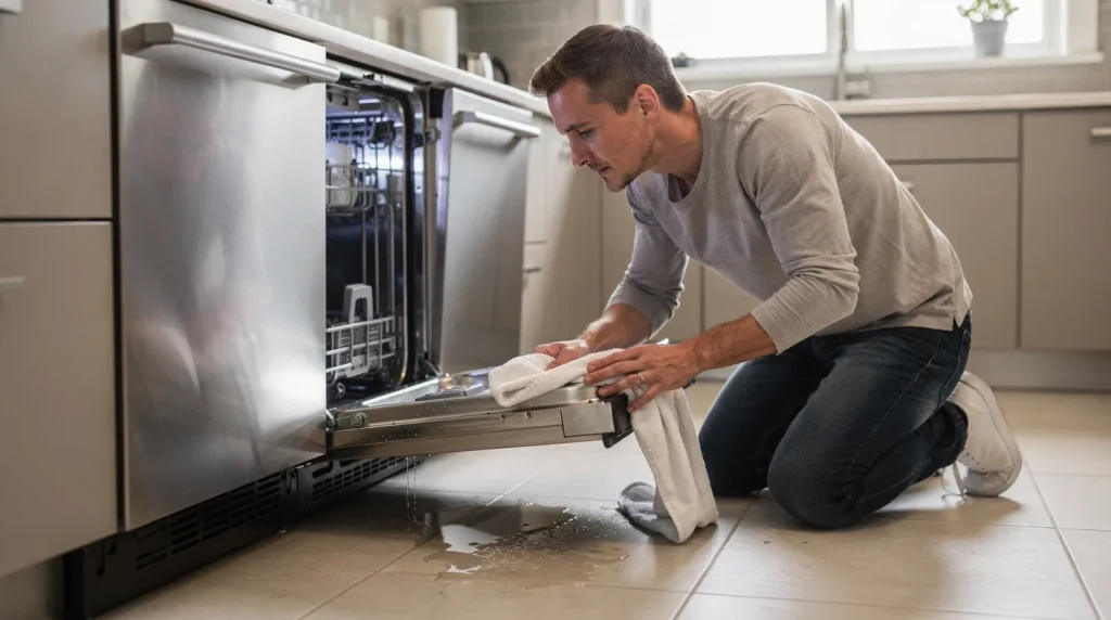 A refrigerator making odd noises or leaking is a clear sign repair is needed.; Because